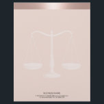 Rose Gold Border Lawyer Scale Attorney at Law Letterhead<br><div class="desc">Rose Gold Border Lawyer Scale Attorney at Law Letterhead.</div>