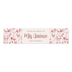 Rose Gold Botanical   Ivory Quinceañera  Napkin Bands