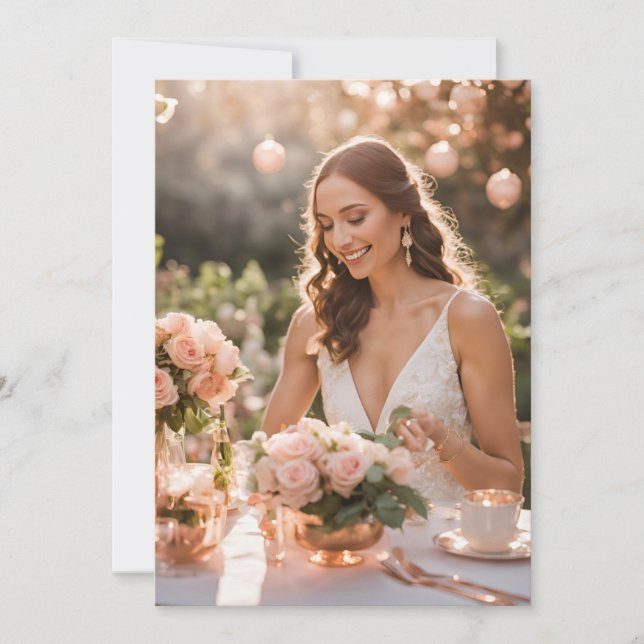 rose gold botanical modern bridal shower invitation (Front)