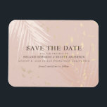 Rose Gold Botanical Wedding Save the Date Magnet<br><div class="desc">Soft,  elegant rose gold fashion for stylish wedding Save the Date magnet with hint of leaves and geometric accent patterns. Lovely theme has matching wedding invitation and more. Customize text with your information.</div>