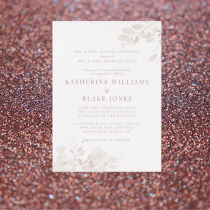 Rose Gold Both Parents Wedding Foil Invitation
