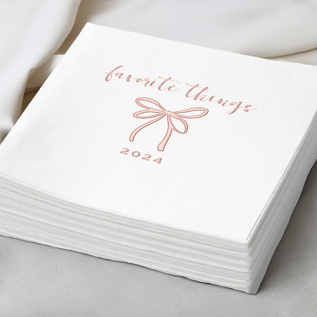 Rose Gold Bow & Script Foil Napkins (Creator Uploaded)