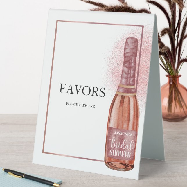 Rose Gold Bridal Shower Favors  Table Tent (In SItu (Table))