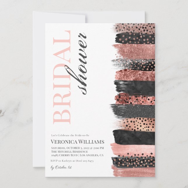 Rose Gold Bridal Shower Invitation (Front)
