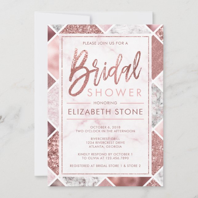 Rose Gold Bridal Shower Invitation (Front)