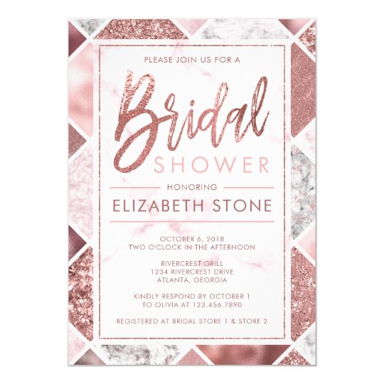 Rose Gold Bridal Shower Invitation