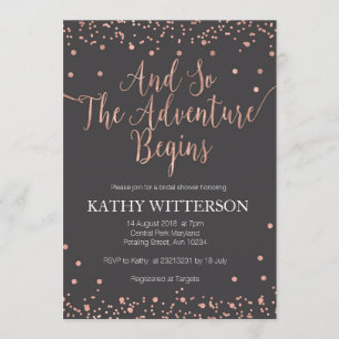 Rose Gold Bridal Shower Invitation