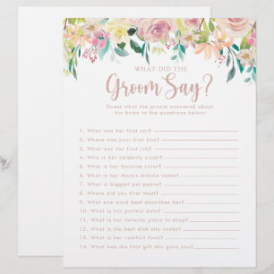 Rose Gold Bridal Shower What did the Groom Say