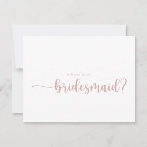Rose Gold Bridesmaid Proposal Note Card