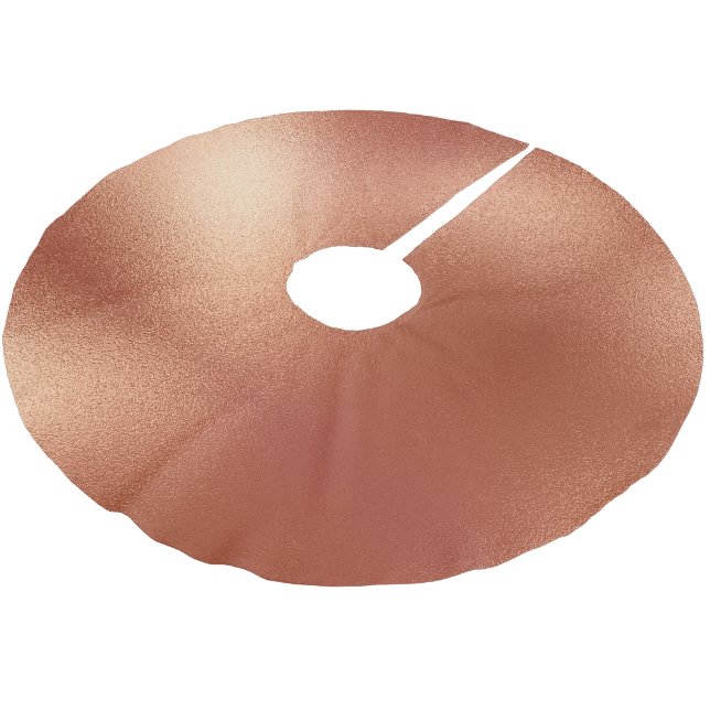 Rose Gold Bronze Christmas  Brushed Polyester Tree Skirt (Angled)