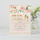 Rose Gold Brunch and Bubbly Shower Invitation (Standing Front)