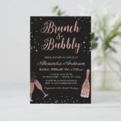 Rose Gold Brunch & Bubbly Bridal Shower Invitation (Standing Front)