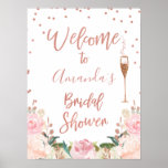 Rose Gold Brunch Bubbly Bridal Shower Welcome Sign<br><div class="desc">Rose Gold Brunch Bubbly Bridal Shower Welcome Sign

This bridal shower welcome sign features a faux rose gold heading and a tall elegant champagne glass also in a faux rose gold foil texture as well as a lovely floral arrangement in various shades of pink.</div>