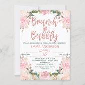Rose Gold Brunch Bubbly Floral Bridal Invitation (Front)