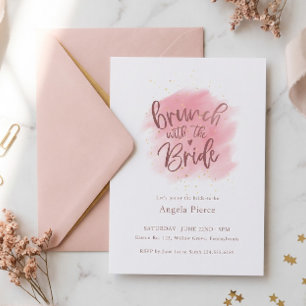 Rose Gold Brunch with the Bride Bridal Shower Invitation