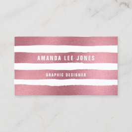Rose Gold Brush Strokes Business Card