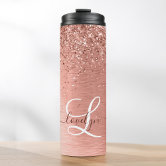 Blush Glam Silver Double Walled Glitter 24oz Tumbler