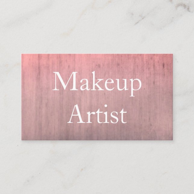 Rose Gold Brushed Metal Hair Stylist Makeup Artist Business Card (Front)