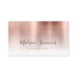 Rose Gold Brushed Metal Monogram Stylish Script Business Card Rose Gold Brushed Metal Monogram Stylish Script Business Card