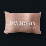 Rose Gold Brushed Metal Personalize Wedding Lumbar Pillow<br><div class="desc">Rose Gold Brushed Metal Personalize Wedding/Anniversary Lumbar Pillow.</div>