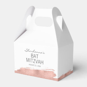 Rose Gold Brushstroke Bat Mitzvah Favor Box