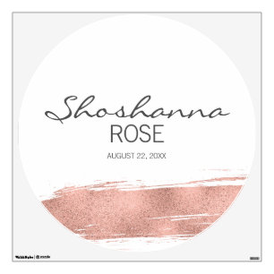 Rose Gold Brushstroke Bat Mitzvah Floor Wall Decal