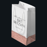 Rose Gold Brushstroke Bat Mitzvah Gift Bag<br><div class="desc">A faux simulated rose gold foil brushstroke design. Personalize the custom text above. You can find additional coordinating items in our "Rose Gold Brushstroke Bat Mitzvah" collection.</div>