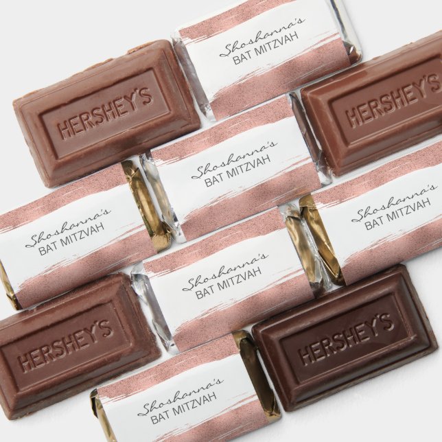 Rose Gold Brushstroke Bat Mitzvah Hershey's Miniatures (Assorted)