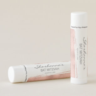 Rose Gold Brushstroke Bat Mitzvah Lip Balm