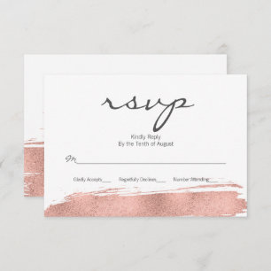 Rose Gold Brushstroke Bat Mitzvah RSVP Card