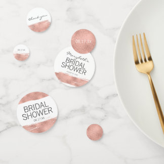 Rose Gold Brushstroke Bridal Shower Table Confetti