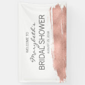 Rose Gold Brushstroke Bridal Shower Welcome Banner (Vertical)