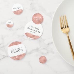 Rose Gold Brushstroke Graduation Confetti