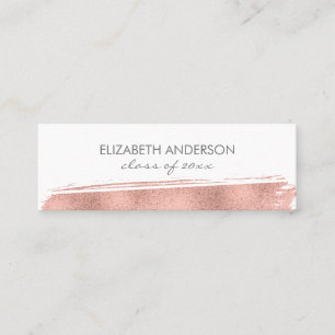 Rose Gold Brushstroke Graduation Name Insert Card