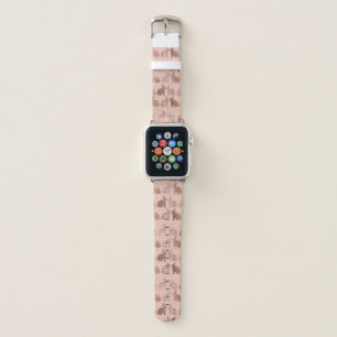 Rose Gold Bunny Easter Rabbit Pattern Cute Apple Watch Band
