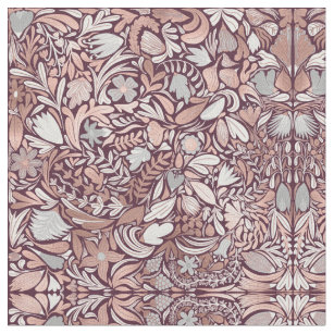 William Morris Iris and Lily, Black, White and Red Fabric