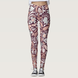 Geometric Gold Pattern With White Shimmer Leggings by Vic Torys