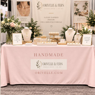 Rose gold business logo name tablecloth