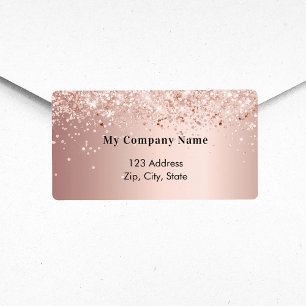Rose gold business return address label