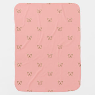 Rose Gold Butterfly Baby Blanket