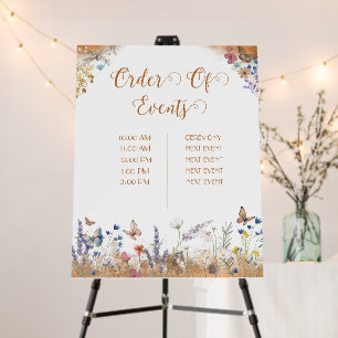 Rose Gold Butterfly Garden Wedding Event Sign