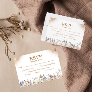 Rose Gold Butterfly Garden Wedding Response Card