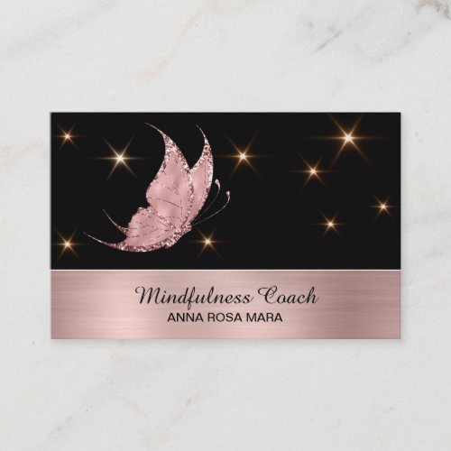  Rose Gold Butterfly Mystical Magical Stars Business Card