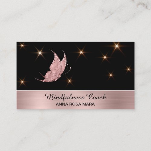  Rose Gold Butterfly Mystical Stars Magical  Bu Business Card