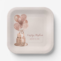 Rose Gold Cake 75th Birthday