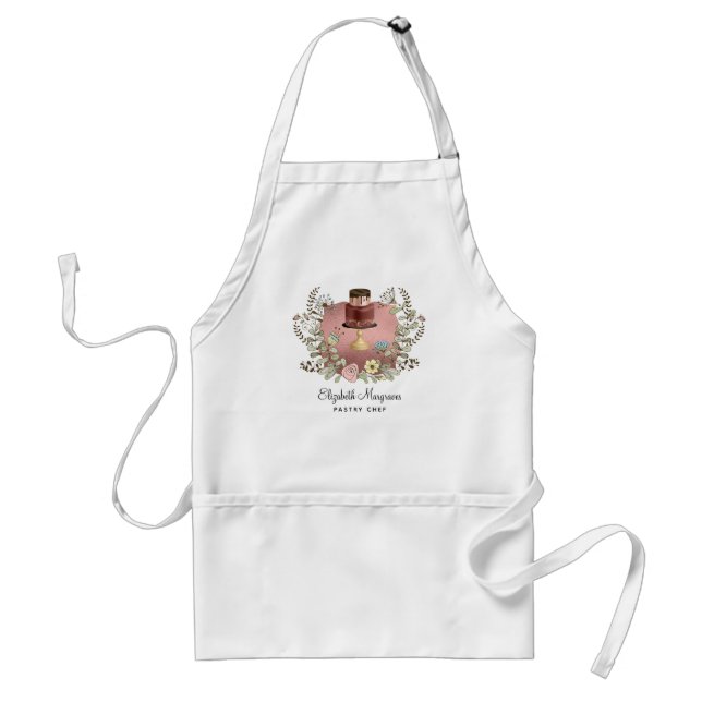 Rose Gold Cake Bakery Baker Pastry Chef    Adult Apron (Front)