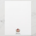 Rose Gold Cake Bakery Baker Pastry Chef Letterhead<br><div class="desc">Elegant baker,  pastry chef,  dessert caterer,  rose gold decorated cake on a banner with script signature and pastry chef title. Chic and eye catching style.</div>