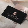 Rose Gold Cake Logo Bakery Modern Pastry Chef Business Card