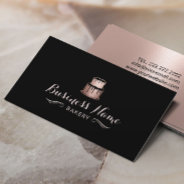 Rose Gold Cake Logo Bakery Modern Pastry Chef Business Card at Zazzle