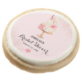 Rose Gold Cake Tea Party Bridal Shower Cookies (Angled)